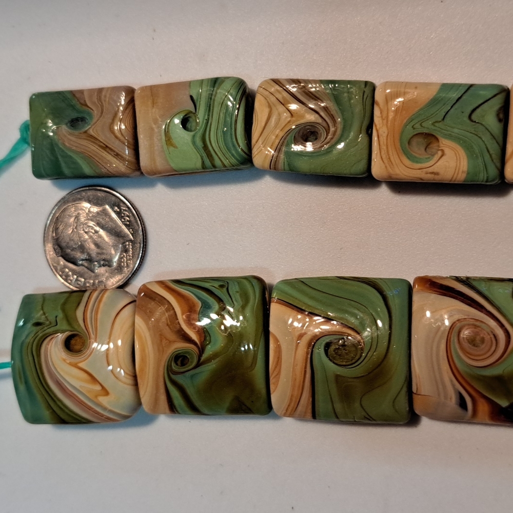 Vintage agate beads of neutral color